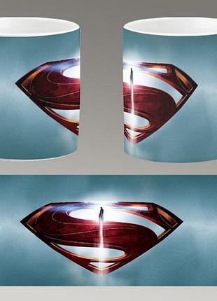 Чашка белая керамическая "супермен логотип" superman - logo abc