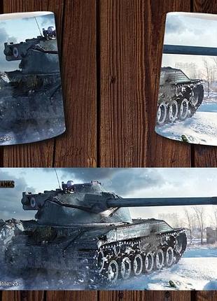 Чашка белая керамическая с принтом "world of tanks" світ танків abc