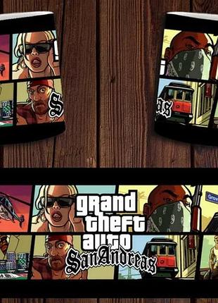 Чашка белая керамическая "gta san andreas" гта сан андреас abc