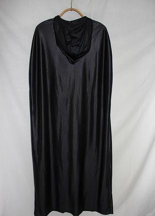 Нейлоновий чорний плащ із капюшоном р.one size