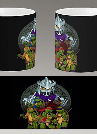 Чашка біла керамічна "черепашки-ніндзя" teenage mutant ninja turtles abc