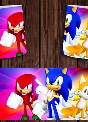 Чашка біла керамічна "sonic" соник abc