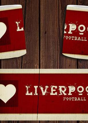 Чашка біла керамічна "фк ліверпуль" liverpool abc