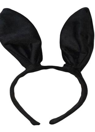 Обруч зайчик playboy хутряний чорний abc