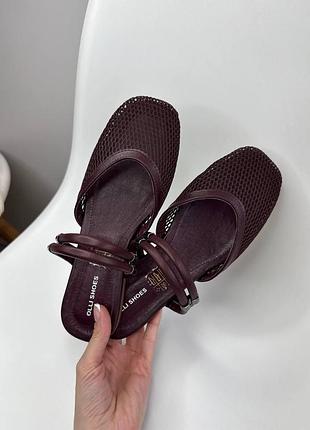 Мюли сетка бордо