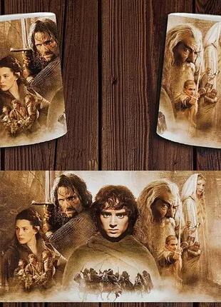 Чашка белая керамическая с принтом властелин колец "хоббит" the hobbit abc