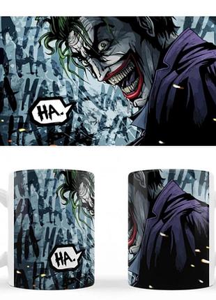 Чашка белая керамическая джокер (joker comics) abc
