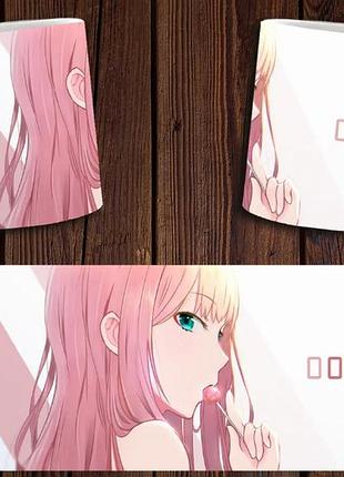 Чашка белая керамическая "любимый во франксе" darling in the franxx abc
