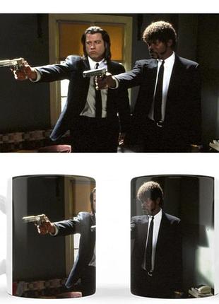 Чашка белая керамическая криминальное чтиво (pulp fiction) abc