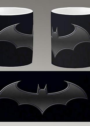 Чашка белая керамическая "бэтмен логотип" batman logo abc