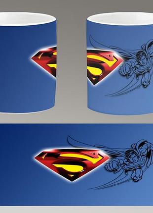 Чашка белая керамическая "супермен логотип" superman - logo abc