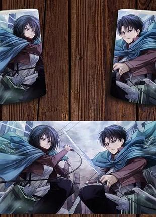 Чашка белая керамическая "атака титанов" shingeki no kyojin abc