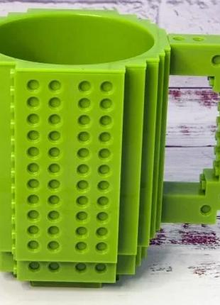 Чашка лего конструктор (зелена) abc