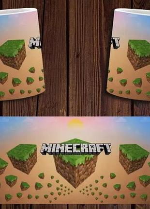 Чашка біла керамічна "minecraft" майнкрафт abc