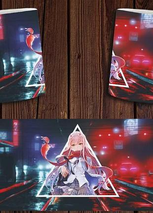 Чашка белая керамическая "любимый во франксе" darling in the franxx abc
