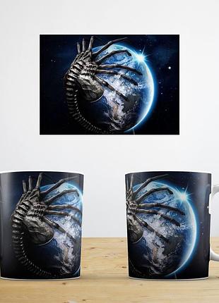 Чашка з прінтом чужий: земля (alien: earth) abc