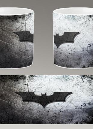 Чашка белая керамическая "бэтмен логотип" batman logo abc