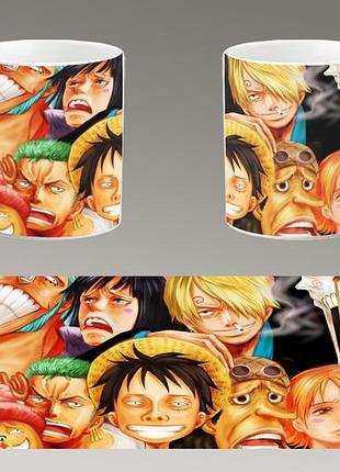Чашка белая керамическая "ван пис" one piece abc