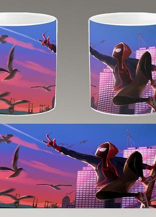 Чашка белая керамическая "человек-паук: через вселенные" spider-man abc