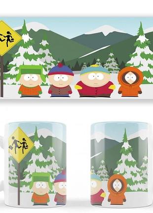 Чашка белая керамическая south park ю́жный парк abc