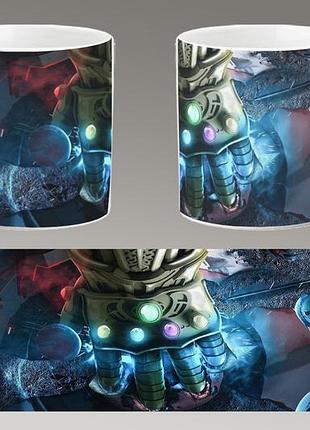 Чашка біла керамічна "танос" thanos abc