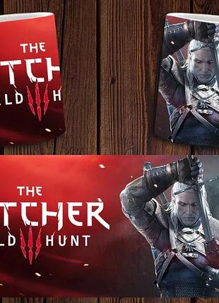 Чашка біла керамічна з принтом "відьмак" witcher abc