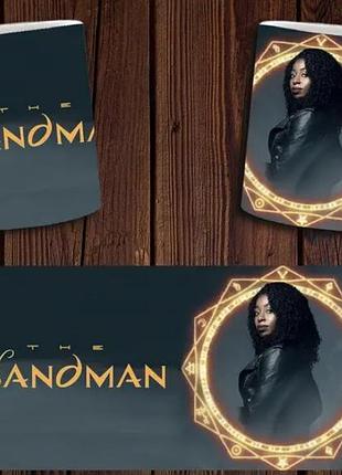 Чашка белая керамическая с принтом "пісочний чоловік" the sandman abc