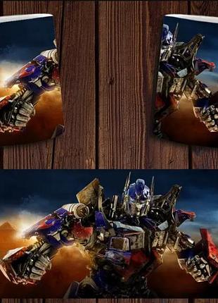 Чашка біла керамічна з принтом "transformers" трансформері abc