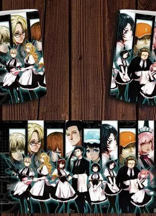Чашка белая керамическая "врата штейна" steins;gate abc