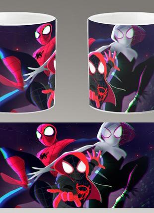 Чашка белая керамическая "человек-паук: через вселенные" spider-man abc