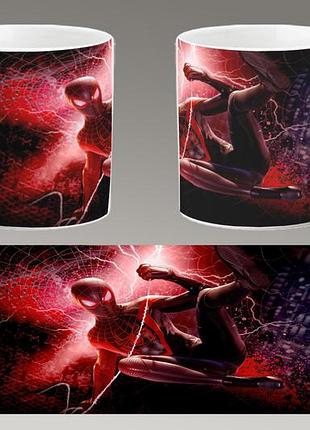 Чашка белая керамическая "человек-паук: через вселенные" spider-man abc
