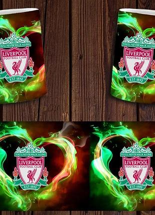 Чашка біла керамічна "фк ліверпуль" liverpool abc