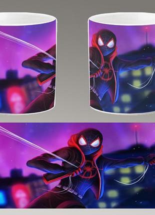 Чашка белая керамическая "человек-паук: через вселенные" spider-man abc