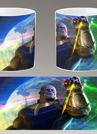 Чашка белая керамическая "танос" thanos abc