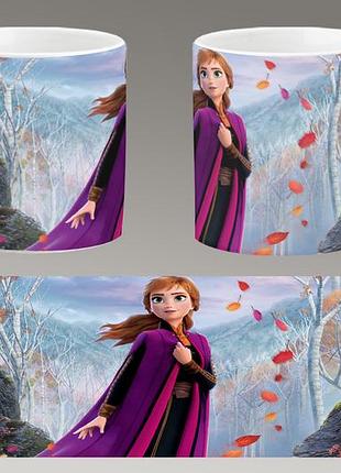Чашка біла керамічна "холодне серце" frozen abc