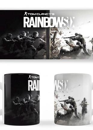 Чашка белая керамическая tom clancy's rainbow six осада abc