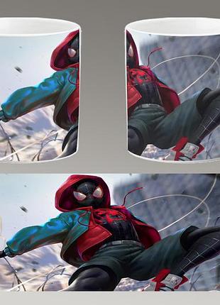 Чашка белая керамическая "человек-паук: через вселенные" spider-man abc