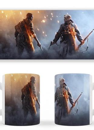 Чашка белая керамическая battlefield 1 abc