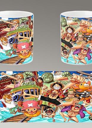 Чашка белая керамическая "ван пис" one piece abc