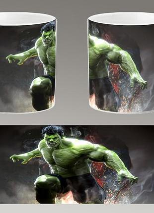 Чашка біла керамічна "халк" hulk abc
