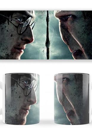 Чашка белая керамическая harry potter гарри поттер abc
