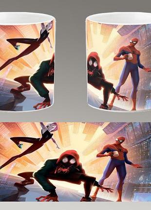 Чашка белая керамическая "человек-паук: через вселенные" spider-man abc