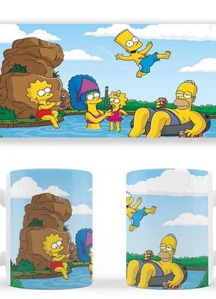 Чашка біла керамічна the simpsons симпсони abc