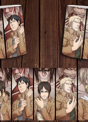 Чашка белая керамическая "атака титанов" shingeki no kyojin abc