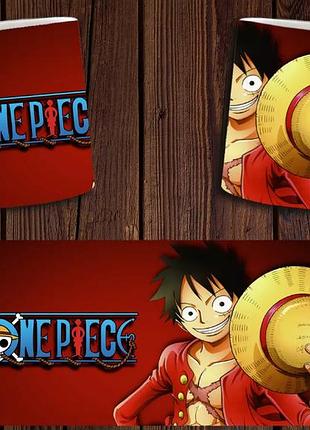 Чашка белая керамическая "ван пис" one piece abc