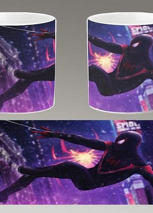 Чашка белая керамическая "человек-паук: через вселенные" spider-man abc