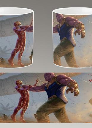 Чашка біла керамічна "танос" thanos abc