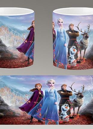 Чашка біла керамічна "холодне серце" frozen abc