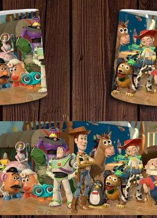 Чашка біла керамічна "історія іграшок" toy story abc