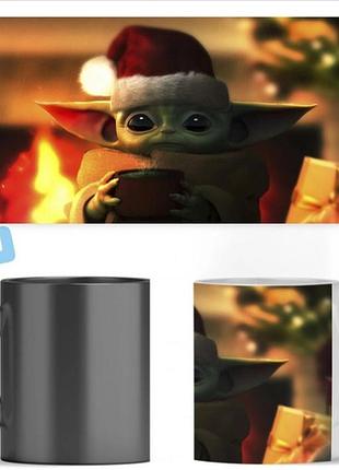 Чашка хамелеон christmas series star wars: the mandalorian baby yoda звёздные войны: мандалорец малыш йода abc